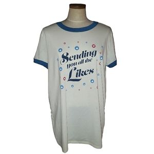 LuLaRoe Liv T Basic Tee Sending You All The Likes Social Media Graphic TShirt XL
